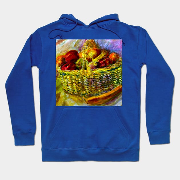 Basket With Fruit Impasto Painting Hoodie by DonWillisJrArt